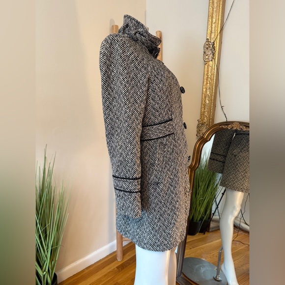 ESPRIT Women's Herringbone Tweed Coat Medium VINTAGE Y2K 90's - Picture 2 of 10